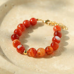 Natural Red Onyx Beaded Bracelet - floysun