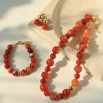 Natural Red Onyx Beaded Bracelet - floysun