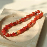 Natural Red Onyx Beaded Necklace - floysun