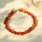 Natural Red Onyx Beaded Necklace - floysun