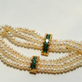 Natural Seed Pearl Multi - layer Emerald Necklace Choker - floysun