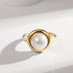 Natural Single Pearl Sterling Silver Rings - floysun