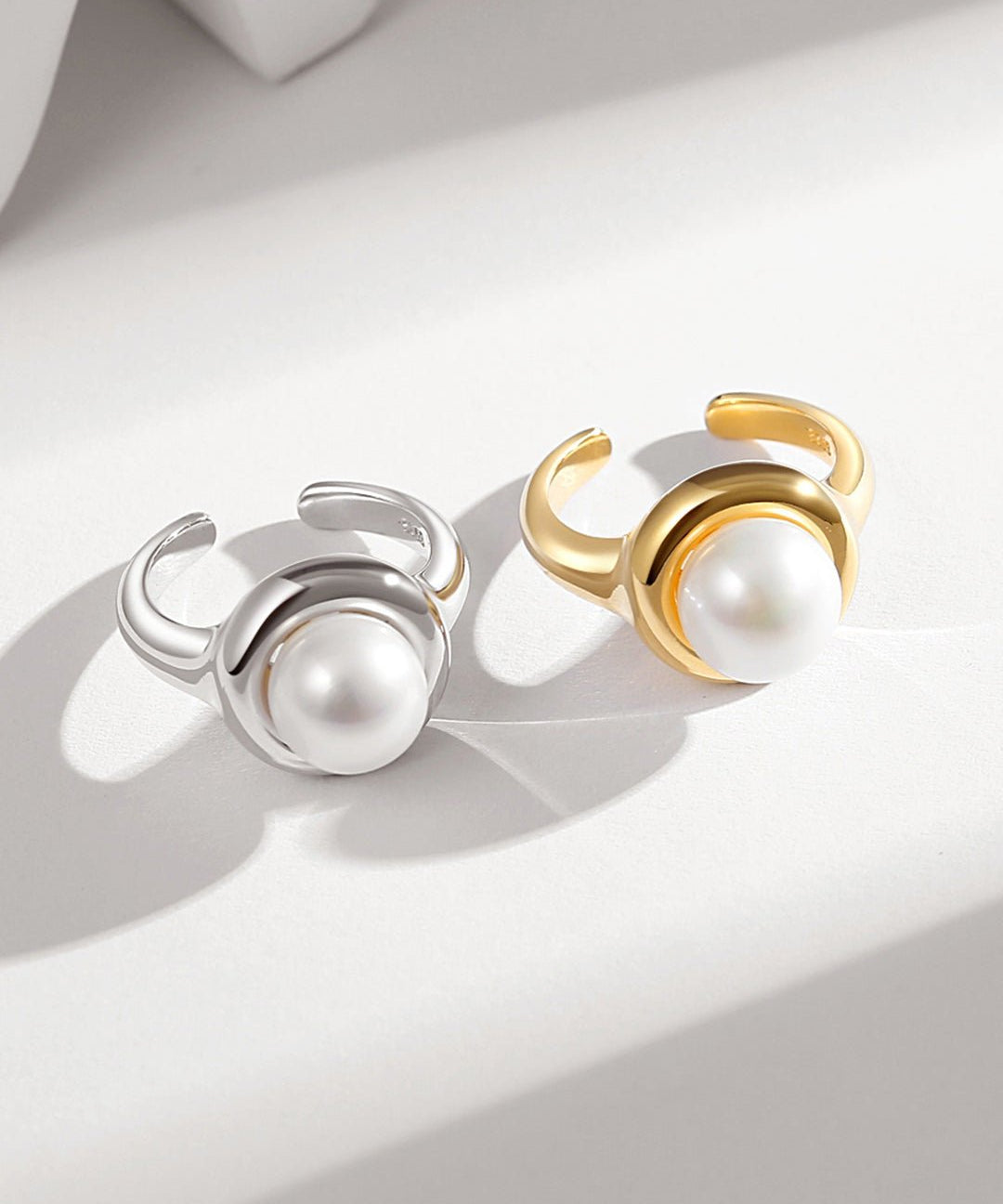 Natural Single Pearl Sterling Silver Rings - floysun