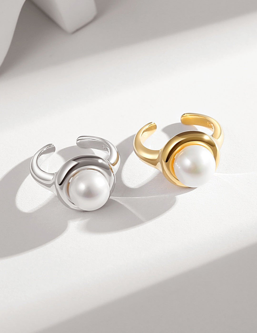 Natural Single Pearl Sterling Silver Rings - floysun