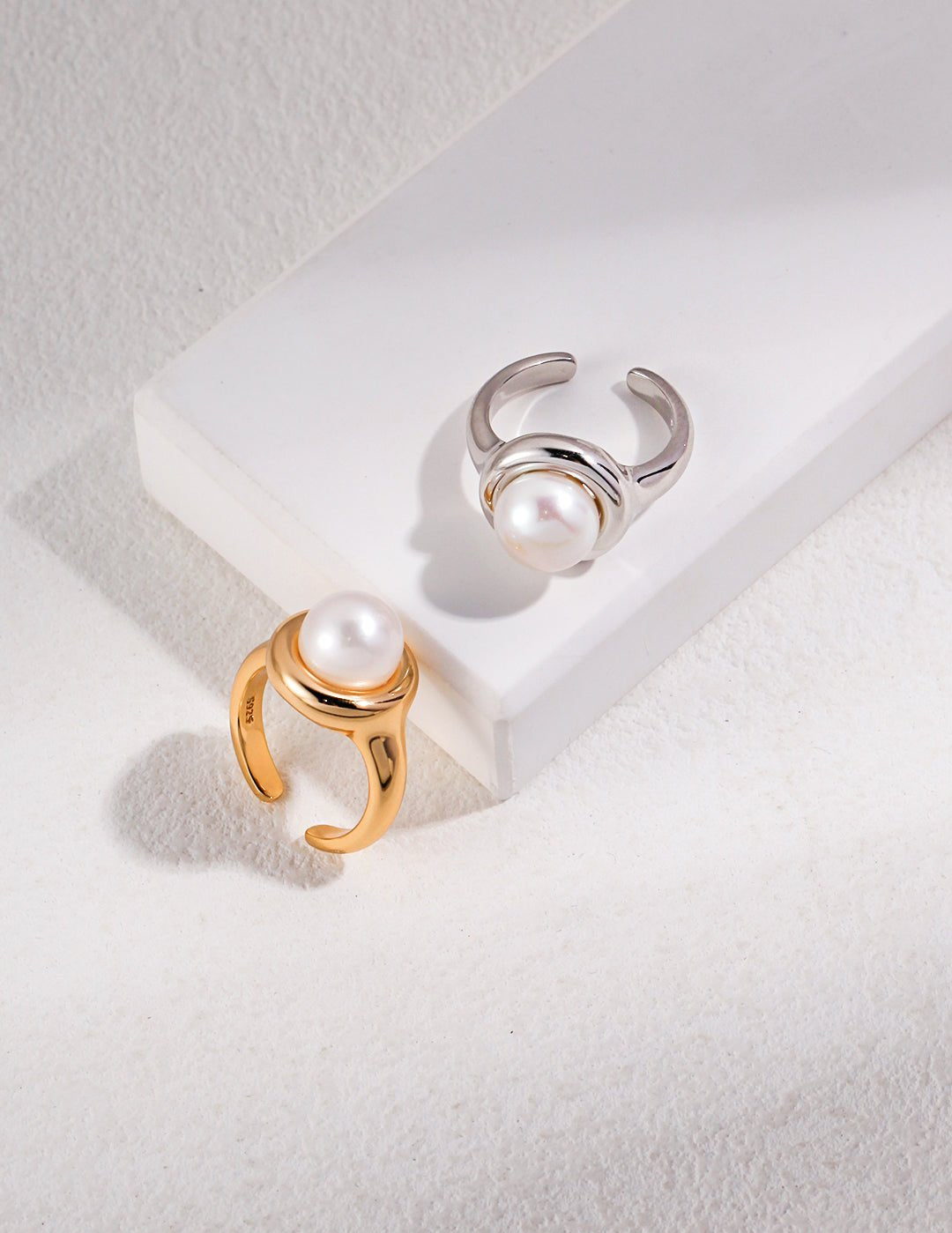 Natural Single Pearl Sterling Silver Rings - floysun