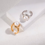 Natural Single Pearl Sterling Silver Rings - floysun