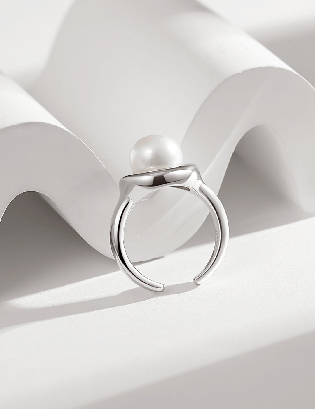 Natural Single Pearl Sterling Silver Rings - floysun