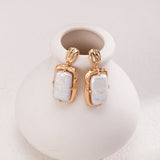 Natural Square Pearl Earrings Drop - floysun