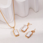 Natural Square Pearl Pendants Gold Beads Necklaces - floysun