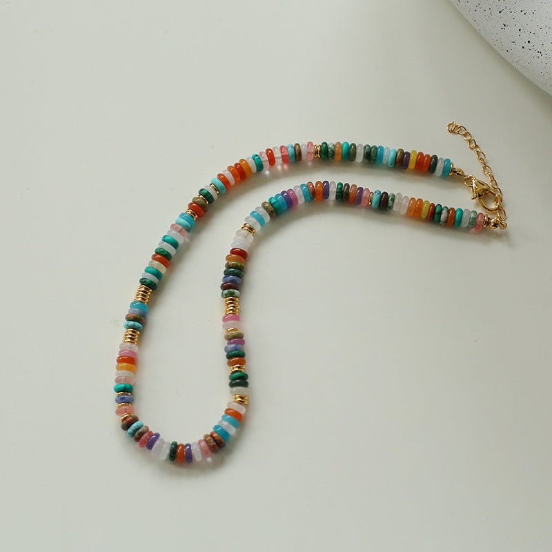 Natural Stone Colorful Beaded Necklace - floysun