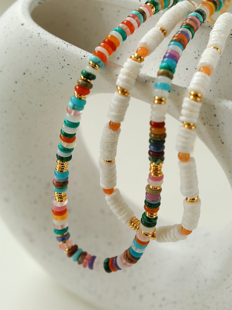 Natural Stone Colorful Beaded Necklace - floysun