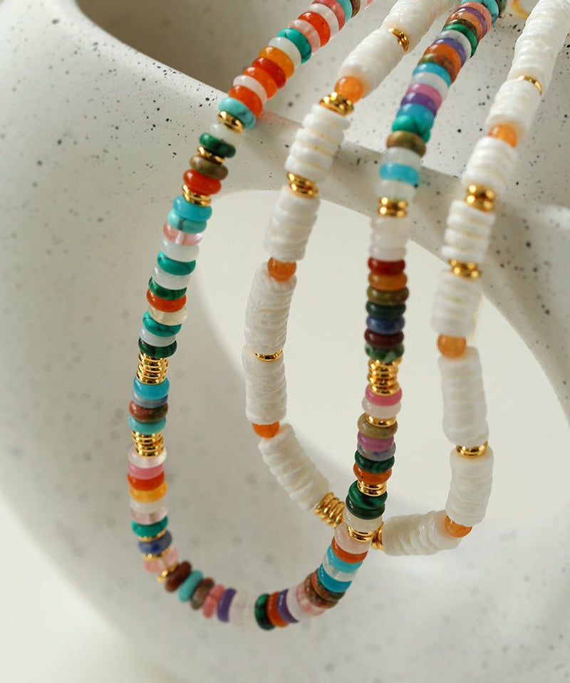 Natural Stone Colorful Beaded Necklace - floysun