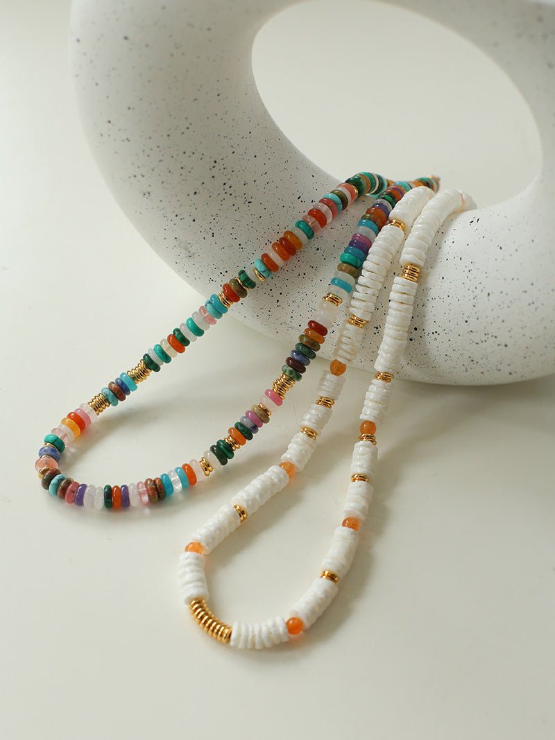 Natural Stone Colorful Beaded Necklace - floysun