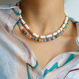 Natural Stone Colorful Beaded Necklace - floysun