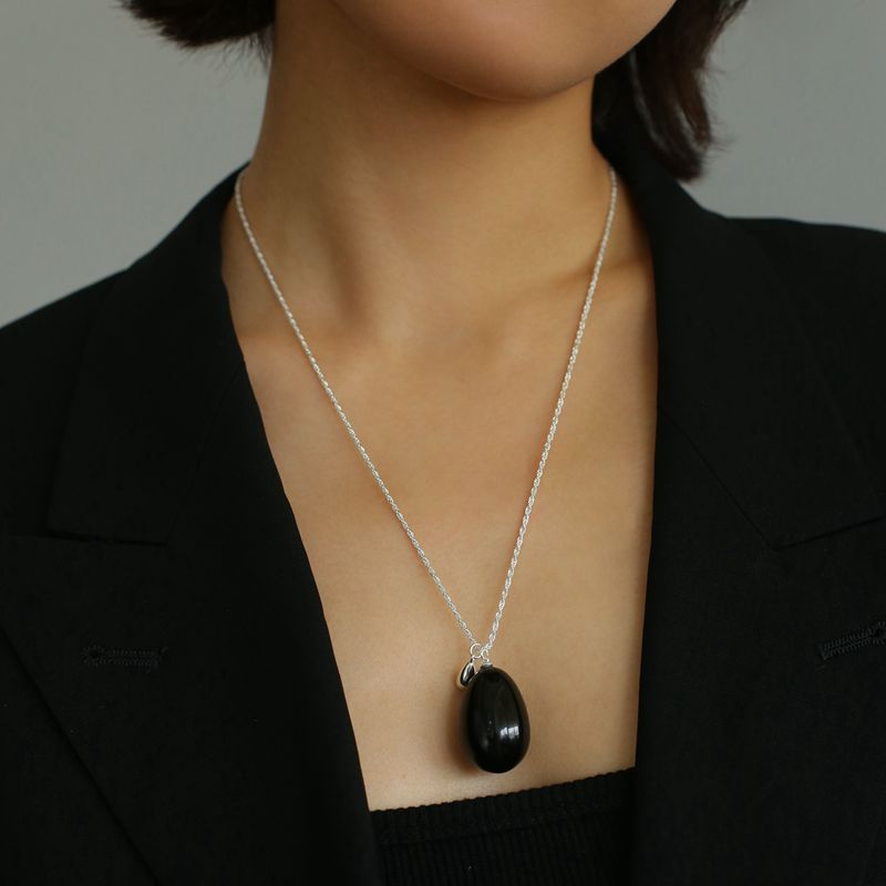 Natural Stone Egg Pendants Necklaces - floysun