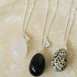 Natural Stone Egg Pendants Necklaces - floysun