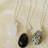 Natural Stone Egg Pendants Necklaces - floysun