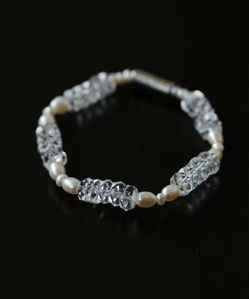 Natural White Crystal Abacus Bead Bracelet - floysun