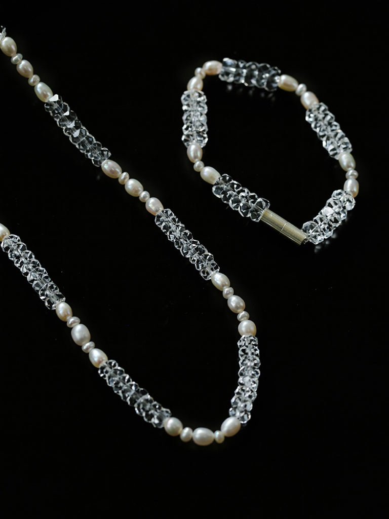 Natural White Crystal Abacus Bead Necklace - floysun