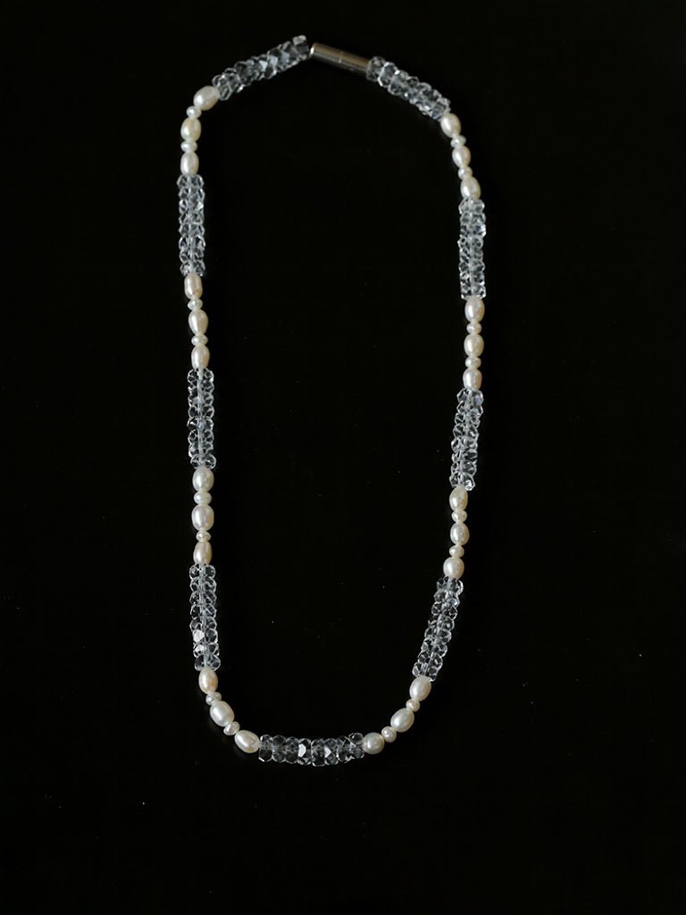 Natural White Crystal Abacus Bead Necklace - floysun