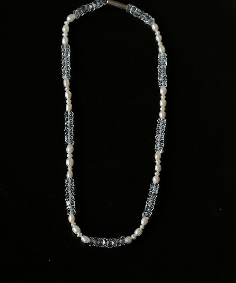 Natural White Crystal Abacus Bead Necklace - floysun