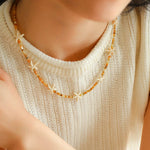 Natural Yellow Disc Shell and Starfish Necklace - floysun