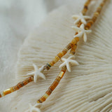 Natural Yellow Disc Shell and Starfish Necklace - floysun