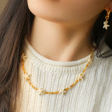 Natural Yellow Disc Shell and Starfish Necklace - floysun