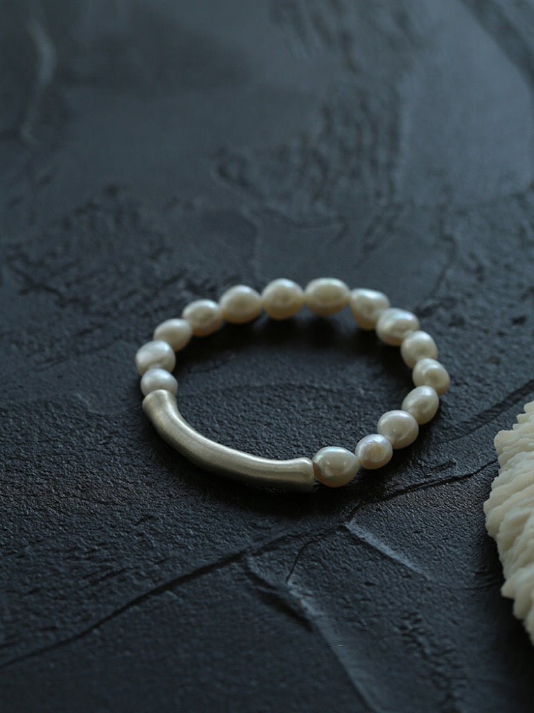 Neutral Chic Bamboo Knot Pearl Bracelet - floysun