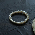 Neutral Chic Bamboo Knot Pearl Bracelet - floysun