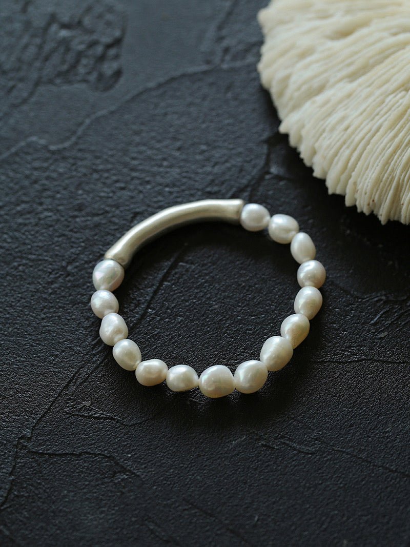 Neutral Chic Bamboo Knot Pearl Bracelet - floysun