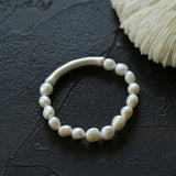 Neutral Chic Bamboo Knot Pearl Bracelet - floysun