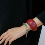 New Angora Red Leather Bracelet - floysun