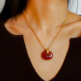 New Chinese Style Agate Peace Knot Pendant Necklace - floysun