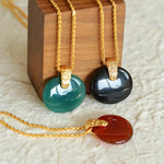 New Chinese Style Agate Peace Knot Pendant Necklace - floysun