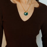 New Chinese Style Agate Peace Knot Pendant Necklace - floysun