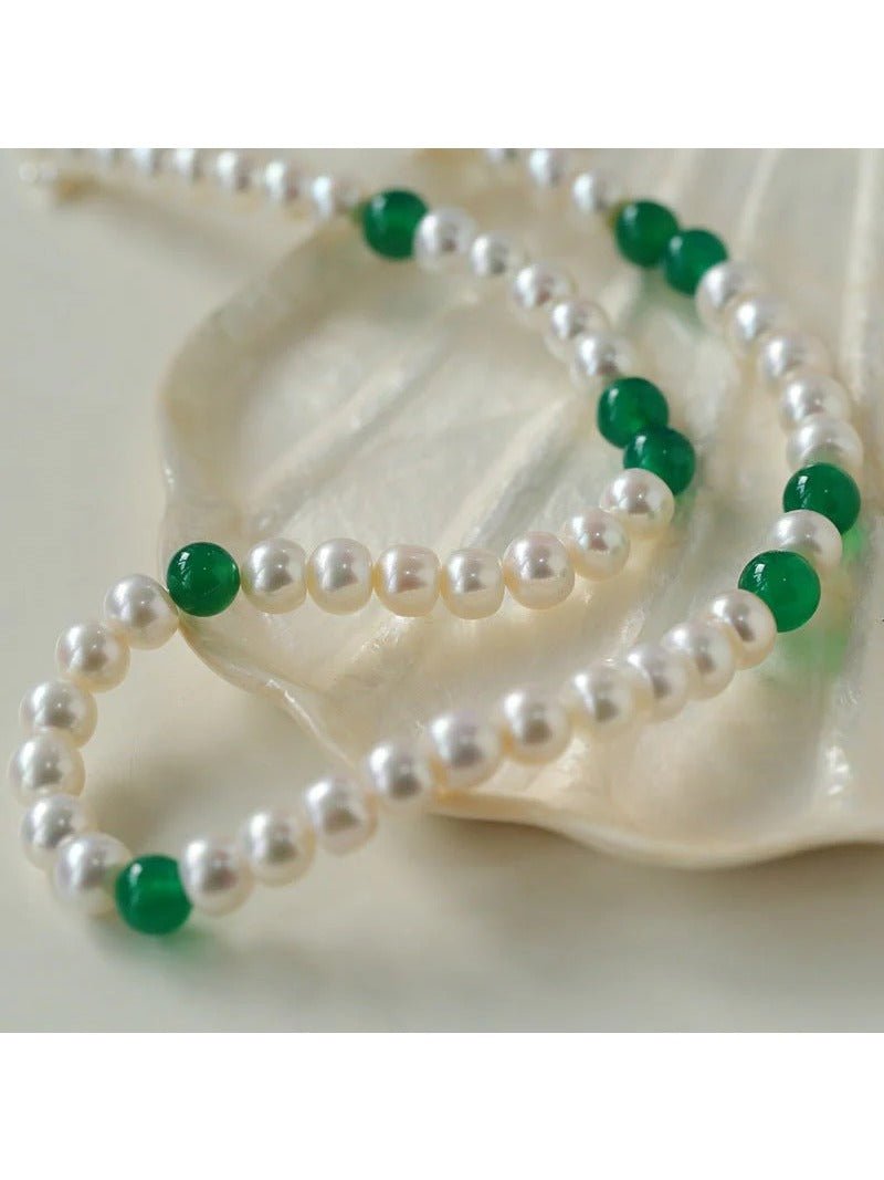 New Chinese - style Green Agate Pearl Necklace - floysun