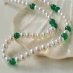 New Chinese - style Green Agate Pearl Necklace - floysun