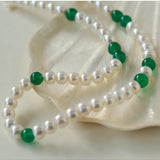 New Chinese - style Green Agate Pearl Necklace - floysun