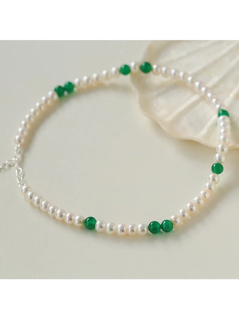 New Chinese - style Green Agate Pearl Necklace - floysun