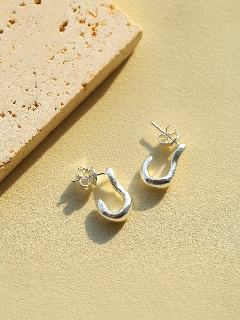 New Heart Series Heart - Shaped Swan Curve Earrings - floysun