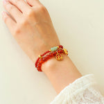 New Year Red Agate Snake Beaded Bracelet - floysun