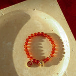 New Year Red Agate Snake Beaded Bracelet - floysun