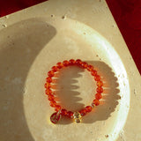 New Year Red Agate Snake Beaded Bracelet - floysun