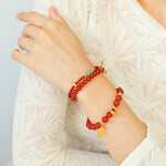 New Year Red Agate Snake Beaded Bracelet - floysun