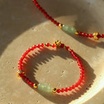 New Year Red Agate Snake Beaded Bracelet - floysun