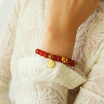 New Year Red Agate Snake Beaded Bracelet - floysun