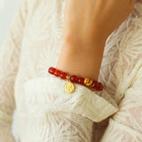 New Year Red Agate Snake Beaded Bracelet - floysun