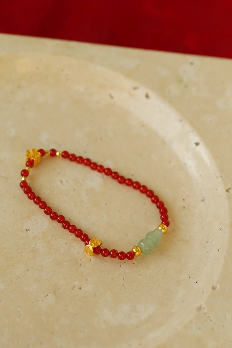 New Year Red Agate Snake Beaded Bracelet - floysun