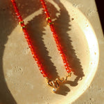 New Year Red Agate Snake Beaded Necklace - floysun